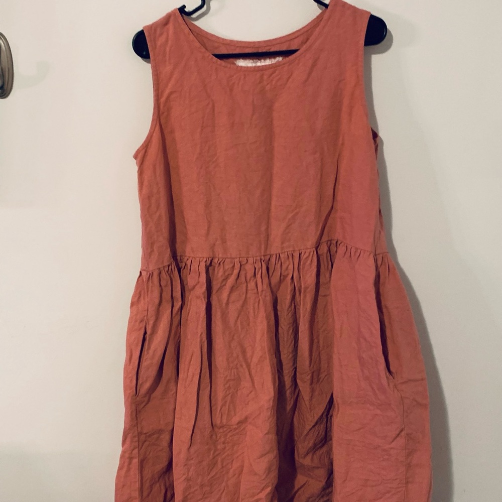 Notperfectlinen smock dress in midi length